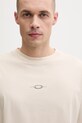 Oakley t-shirt męski bawełniany beżowy FOA407448