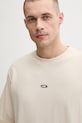Oakley t-shirt męski bawełniany beżowy FOA407825
