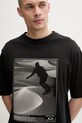 Oakley t-shirt męski bawełniany SANDBOARD czarny FOA407982