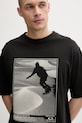 Oakley t-shirt męski bawełniany SANDBOARD czarny FOA407982