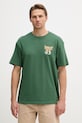 Ρούχα Hurley T-shirt ανδρικό βαμβακερό HSP26MMTS09554 πράσινο