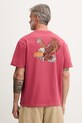 Hurley T-shirt męski bawełniany różowy HSP26MMTS09553
