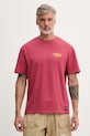 Odzież Hurley T-shirt męski bawełniany HSP26MMTS09553 różowy