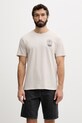 Odzież Hurley t-shirt męski bawełniany HSP26MMTS08556 beżowy