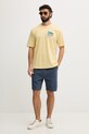Hurley t-shirt męski bawełniany ETAM MTSEUET0002 żółty SS26