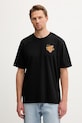 Ρούχα Hurley t-shirt Ανδρικό βαμβακερό MTSEUTT0001 μαύρο