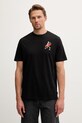 Ρούχα Hurley t-shirt Ανδρικό βαμβακερό MTSEUED0008 μαύρο