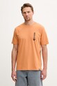 Odzież Hurley t-shirt męski bawełniany MTSEU00025 pomarańczowy