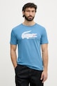 Lacoste T-shirt męski z bawełną niebieski TH0338
