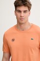 Lacoste tričko pánské s bavlnou oranžová TH8309