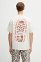 Gramicci FOOTPRINTS TEE PIGMENT DYED t-shirt basic bawełniany męski beżowy G6SU.T119.