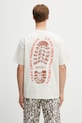 Gramicci FOOTPRINTS TEE PIGMENT DYED t-shirt basic bawełniany męski beżowy G6SU.T119.
