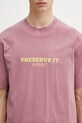 Gramicci FOOTPRINTS TEE PIGMENT DYED t-shirt basic bawełniany męski różowy G6SU.T119.