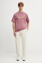 Gramicci FOOTPRINTS TEE PIGMENT DYED t-shirt basic bawełniany męski G6SU.T119. różowy
