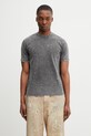 BEAMS T-shirt męski bawełniany z elastanem szary 1104.1430.139