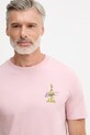 United Colors of Benetton tricou bărbătesc din bumbac roz 3MI5U10BL