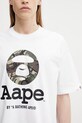 AAPE T-shirt męski bawełniany biały AAPTEM1640XXQ