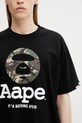 AAPE T-shirt męski bawełniany czarny AAPTEM1640XXQ