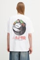 AAPE T-shirt męski bawełniany biały AAPTEM1821XXQ