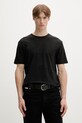 rag & bone T-shirt męski lniany czarny RF2126ST2LM