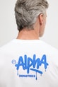 Alpha Industries T-shirt męski bawełniany Signature 266554 biały