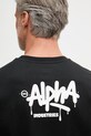 Alpha Industries T-shirt męski bawełniany Signature 266554 czarny