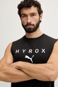Puma t-shirt treningowy bawełniany Cutoff tank HYROX czarny 527176