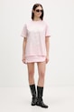 Barrow t-shirt damski bawełniany S6BWUATH019 różowy SS26