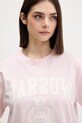 Barrow t-shirt damski bawełniany różowy S6BWUATH019