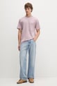 Barrow t-shirt bawełniany S6BWUATH076 różowy SS26