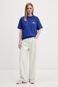 Barrow t-shirt bawełniany S6BWUATH076 granatowy SS26
