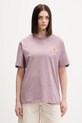 Barrow t-shirt bawełniany fioletowy S6BWUATH079
