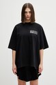 VETEMENTS t-shirt bawełniany Taped Logo ME76TR148B czarny SS26