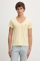Levi's pamut póló LSE_PERFECT VNECK pamut sárga A3170.0058