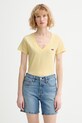 Bavlnené tričko Levi's LSE_PERFECT VNECK jednofarebný žltá A3170.0058