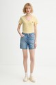 Bavlnené tričko Levi's LSE_PERFECT VNECK A3170.0058 žltá SS26