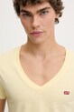 Levi's pamut póló LSE_PERFECT VNECK sárga A3170.0058