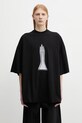 Rick Owens DRKSHDW Tommy t-shirt bawełniany męski czarny DU01F4259.RNEP5