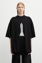 Rick Owens DRKSHDW Tommy t-shirt bawełniany męski czarny DU01F4259.RNEP5