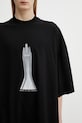 Rick Owens DRKSHDW Tommy t-shirt bawełniany męski czarny DU01F4259.RNEP5