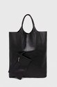 Answear Lab poseta de piele uni negru 5200151.HWK