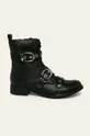 čierna Answear - Kožené členkové topánky Dámsky