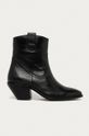 čierna Answear - Kožené kovbojské topánky Answear Lab Dámsky