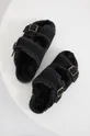 Kućne papuče od brušene kože Answear Lab crna