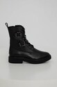 Answear Lab Bocanci de piele cu snur negru 8358.1.KR