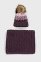 fioletowy Answear Lab czapka i komin Damski