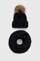 Answear Lab caciula si fular din lana cu modele negru WA23.CAD00I.db