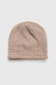 Answear Lab czapka i szalik wełniany wełna beżowy WA23.CAD00K.db