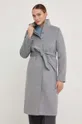 Шерстяное пальто Answear Lab серый