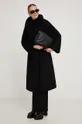 Vlnený kabát Answear Lab čierna